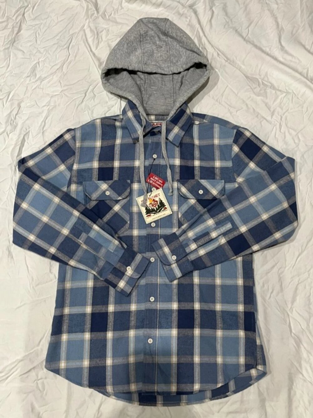 Hooded Plaid Button Up Shirt